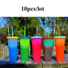 20pcs/lot Reusable Plastic Water Bottle Temperature Color Changing Cold Cup Magic Tumbler Personalized Father's Gift Bulk