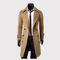 Men 'S Slim Long Trench Coat Windbreaker Lapel Button Jacket Outwear Foreign Trade Wholesale 2017 L Men's Slim Fit Single-Sided